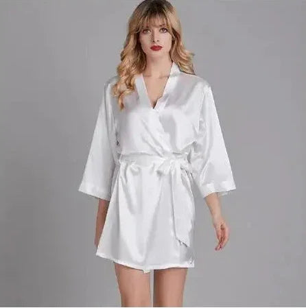 Champagne Bride Wedding Satin Sexy Robe