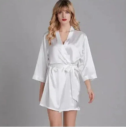 Champagne Bride Wedding Satin Sexy Robe