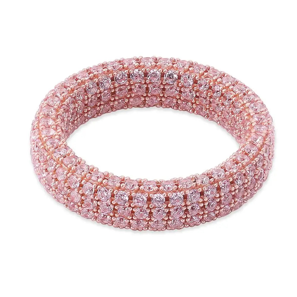 925 Sterling Silver Stamp Full Iced Out Cubic Zirconia Rings