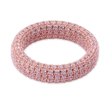 925 Sterling Silver Stamp Full Iced Out Cubic Zirconia Rings