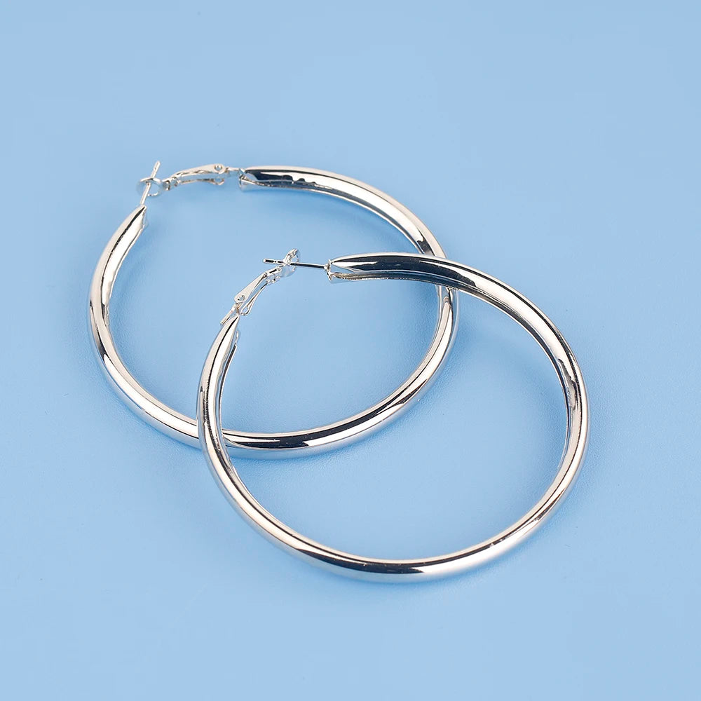 Exaggerated 5-10cm Thick Hoop Smooth Big Circle Earrings