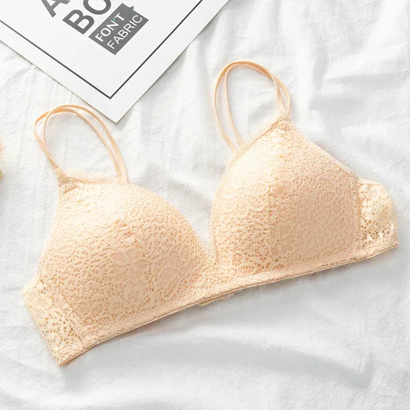 Sexy Lace Floral Wireless Bra F