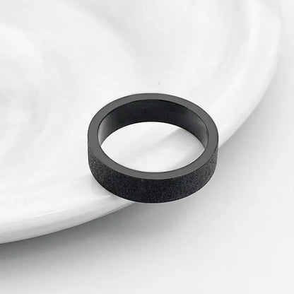Couple Black Titanium Matte Ring