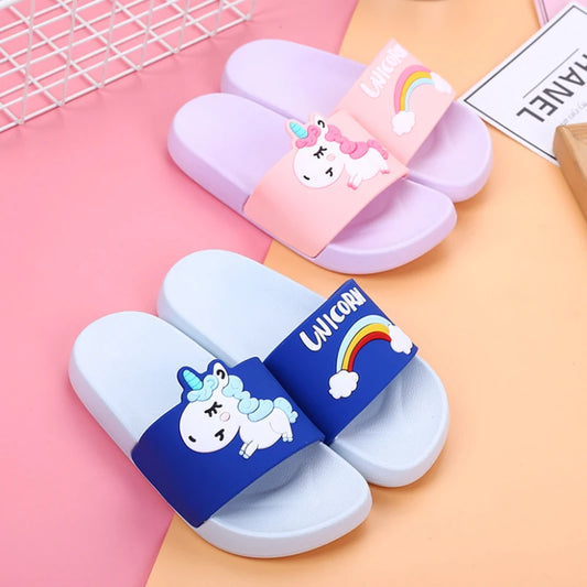 Unicorn Rainbow Indoor Toddler Slippers