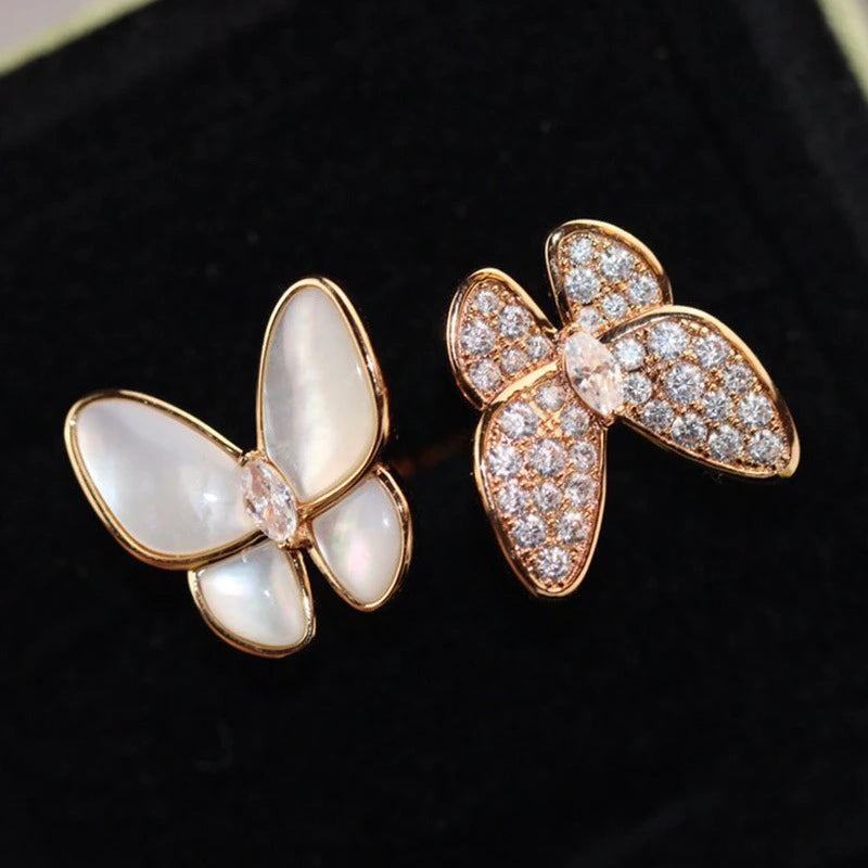 Natural Stone Butterfly Zircon Rings