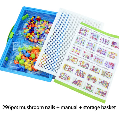 296Pcs Mushroom Nail DIY Puzzle Educational Toys