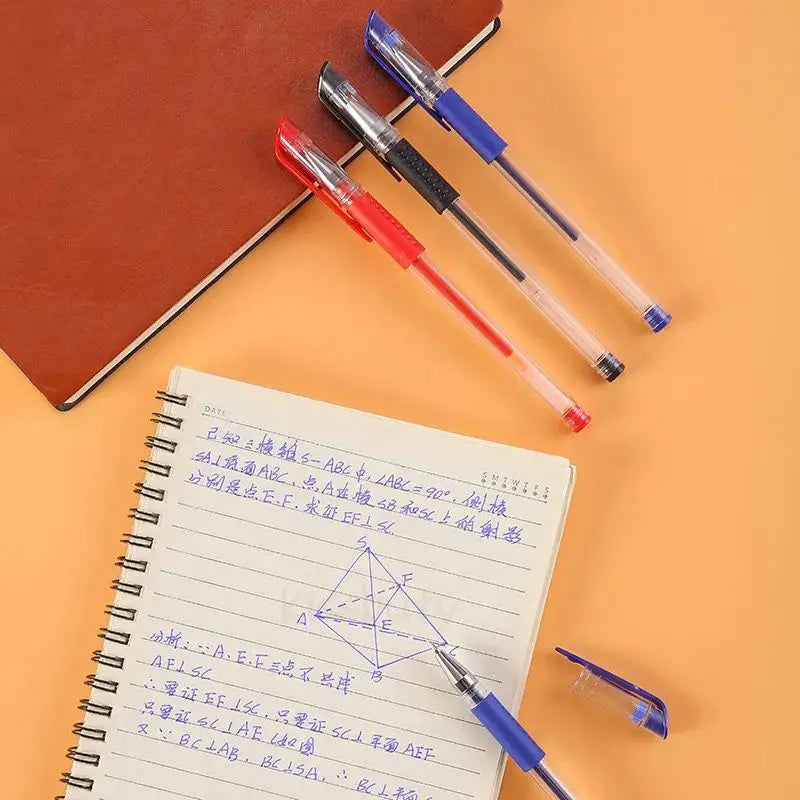 10/12/20/22Pcs Gel Pen Black/Blue ink 0.38/0.5/0.7mm Stationery