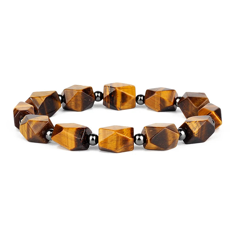 Natural Faceted Tiger Eyes Stone Reiki Bracelets
