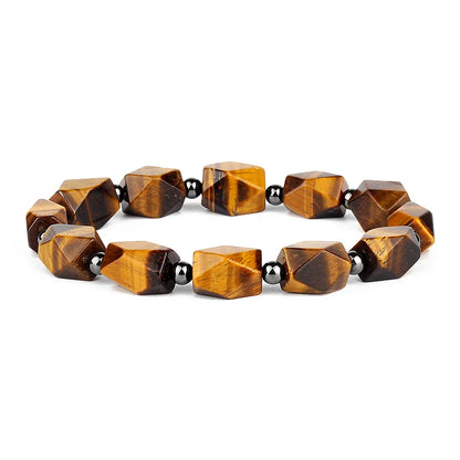 Natural Faceted Tiger Eyes Stone Reiki Bracelets