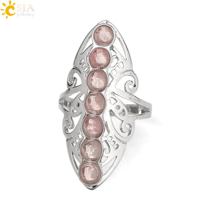 7 Chakra Stone Bead Finger Meditation Healing Point Yoga Ring