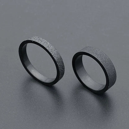 Couple Black Titanium Matte Ring