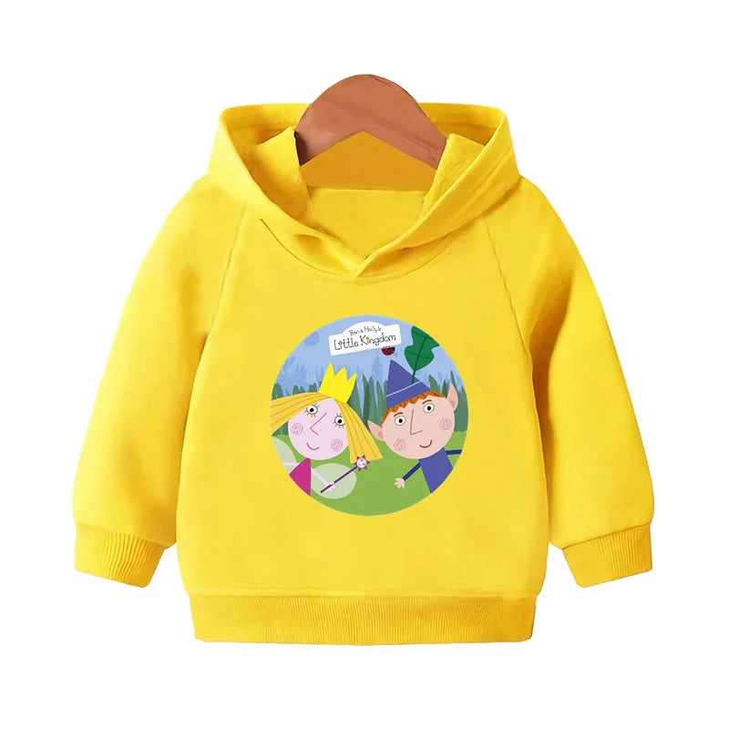 Ben and Holly Kingdom Cartoon Cute Sweatshirts Autumn Pullover Hoodies