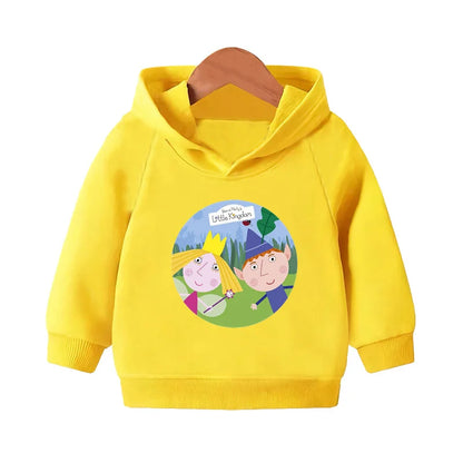 Ben and Holly Kingdom Cartoon Cute Sweatshirts Autumn Pullover Hoodies