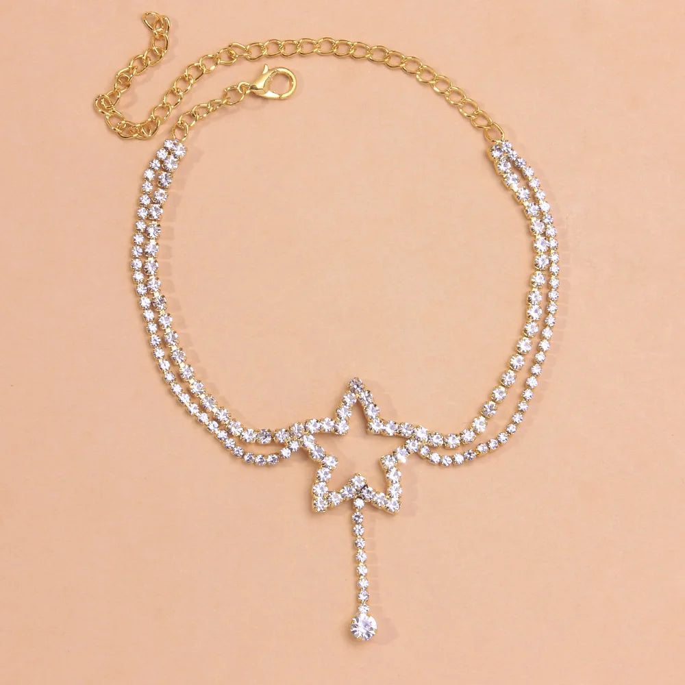 Stone Fans Multi-layer Star Anklet Bracelet