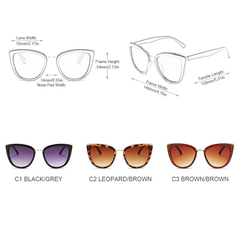 Vintage Anti-glare Cat Eye Sun Glasses