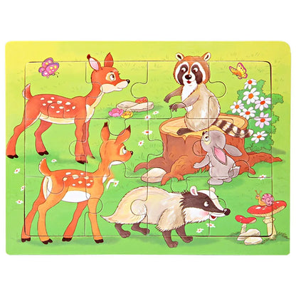 15*11cm 3D Puzzle Cartoon Animals Wood Puzzle Kids