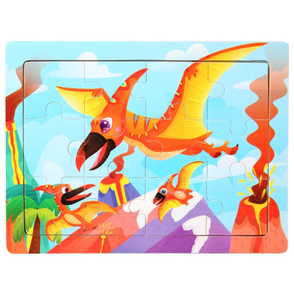 15*11cm 3D Puzzle Cartoon Animals Wood Puzzle Kids