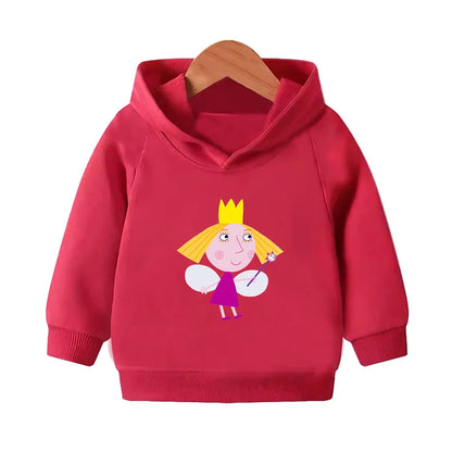 Ben and Holly Kingdom Cartoon Cute Sweatshirts Autumn Pullover Hoodies