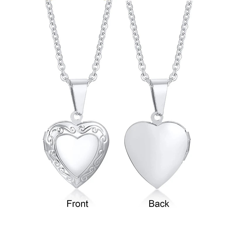 Photo Frame Glossy Stainless Steel Necklaces