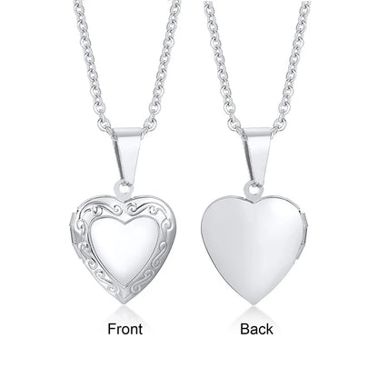 Photo Frame Glossy Stainless Steel Necklaces
