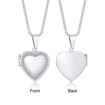 Photo Frame Glossy Stainless Steel Necklaces