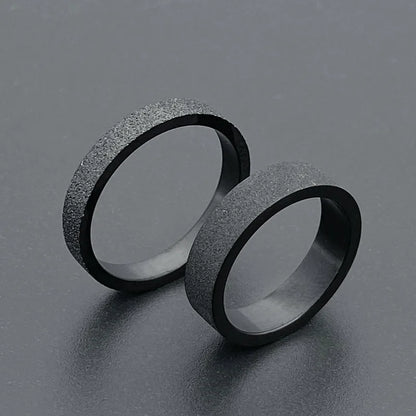 Couple Black Titanium Matte Ring