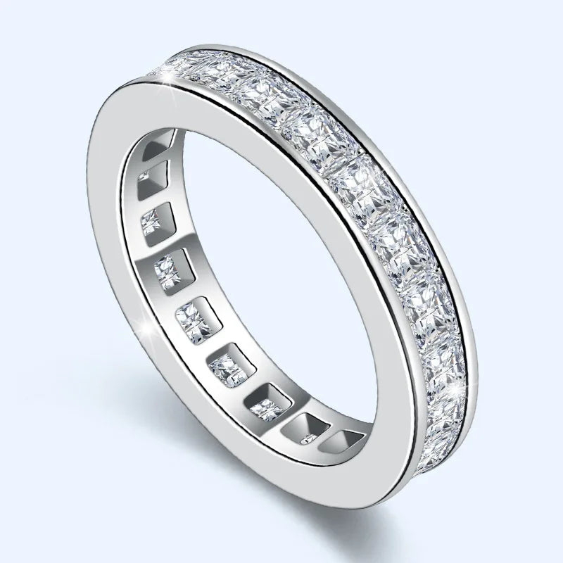 100% Real Natural Moissanite Ring 925 Jewelry 18K Gold Ring