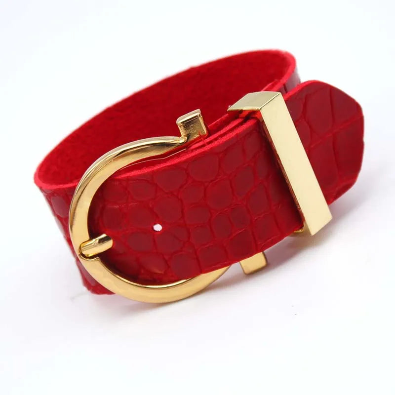 Wide Crack Leather Contracted Joker Bracelet