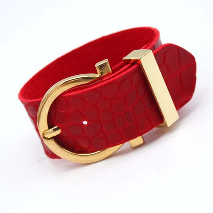 Wide Crack Leather Contracted Joker Bracelet