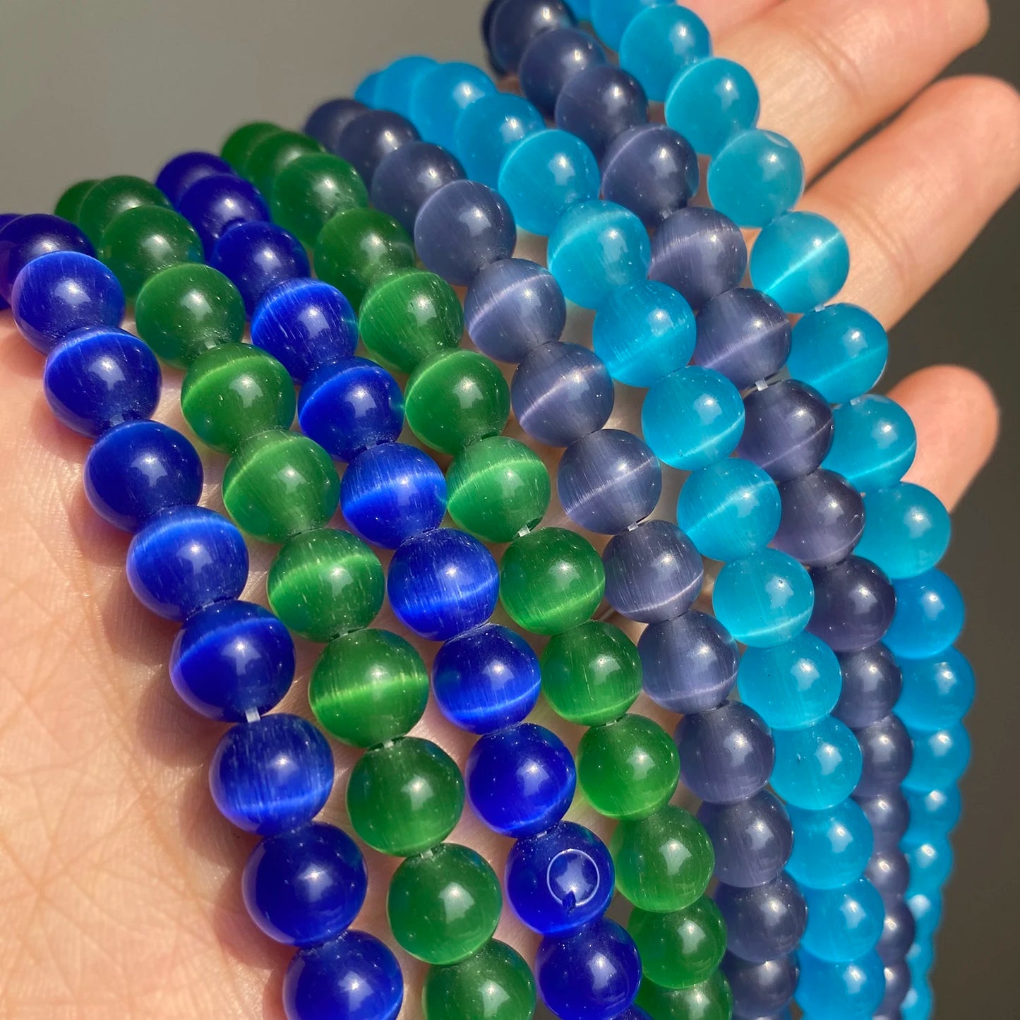 Cat Eye Opal Beads Natural Stone DIY Bracelets