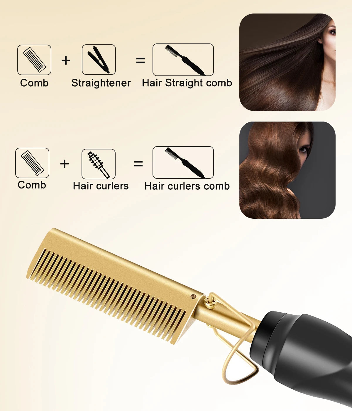 Hot Comb Hair Straightener Electric Heating
