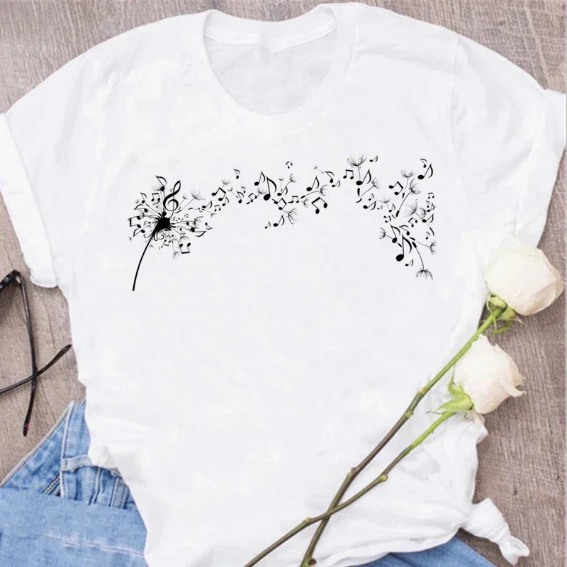 Funny Music Art Short Sleeves Black T-shirt