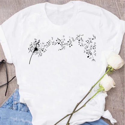 Funny Music Art Short Sleeves Black T-shirt