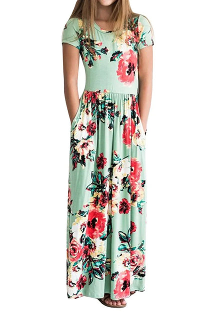 Baby Girl Striped Print Long Dress Toddler Bohemian Flower Dress