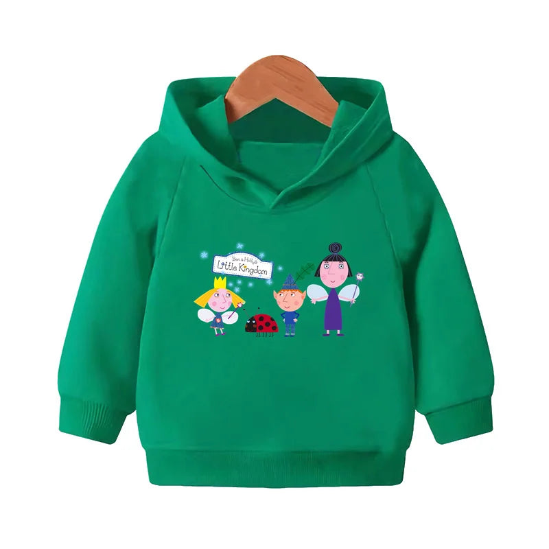 Ben and Holly Kingdom Cartoon Cute Sweatshirts Autumn Pullover Hoodies