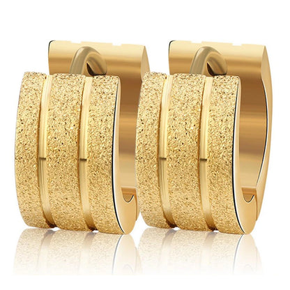 Stainless Steel Zircon Crystal hoop Earrings