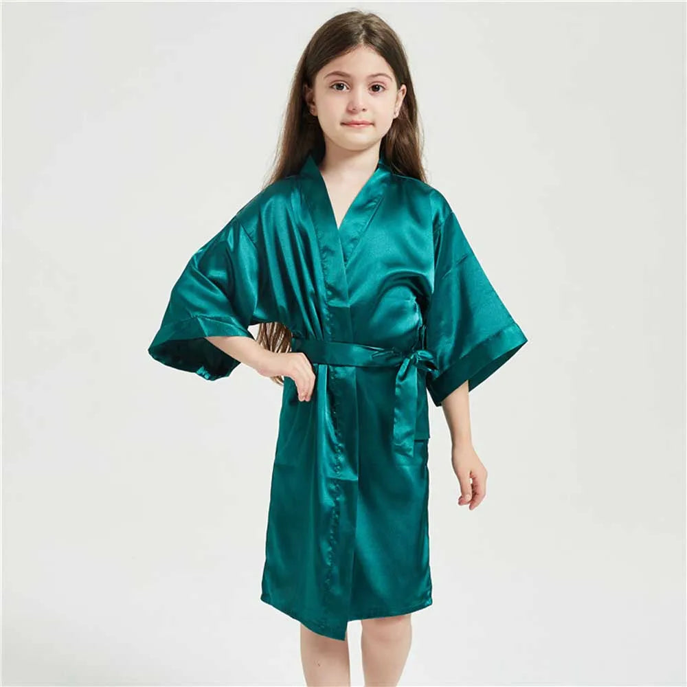 3-13 Years Satin Silk Bath Robes