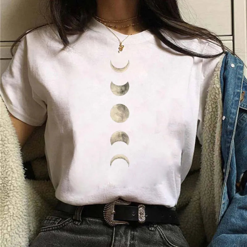 Moon Print T-shirts