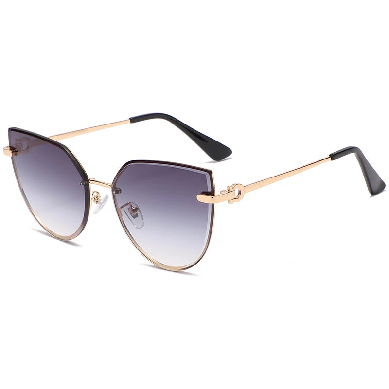 Cat Eye Vintage Rimless Sun Glasses