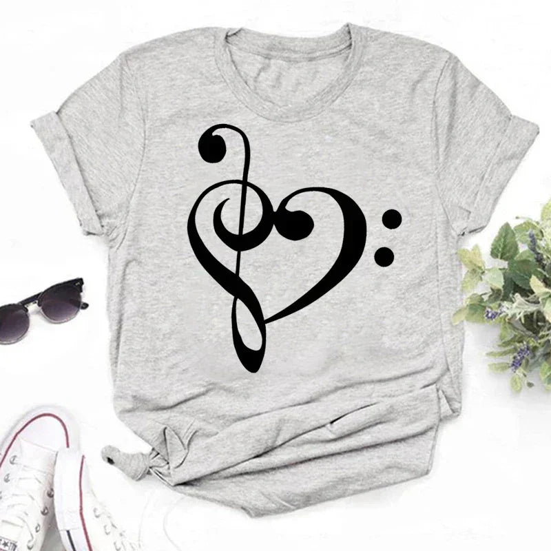 Funny Music Art Short Sleeves Black T-shirt