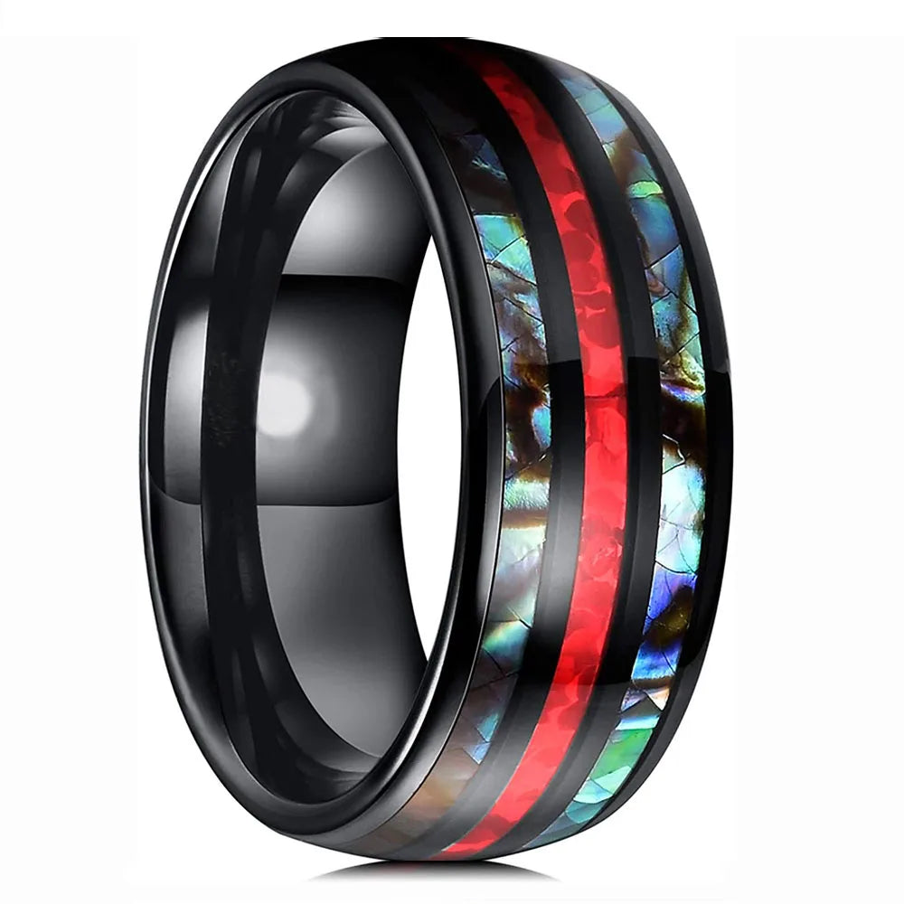 8mm Stainless Steel Galaxy Style Colorful  Rings