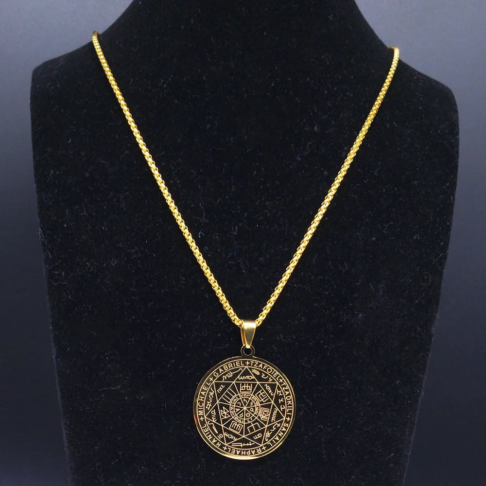 Seven Archangels Amulet Stainless Steel Necklaces