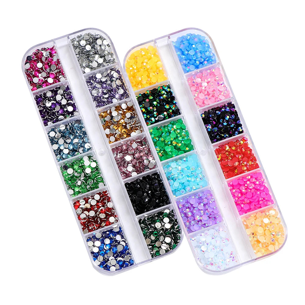 2400pcs 2mm AB Jelly Rhinestones Set
