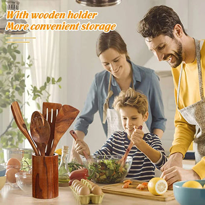 1-9Pcs/set Wooden Kitchen Utensils Set