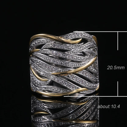 Hollow Luxury Inlaid Sparkling Cubic Zirconia Rings