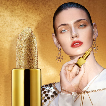 Glitter Lipstick Moisturizing Makeup Velvet Matte Gold Lipstick