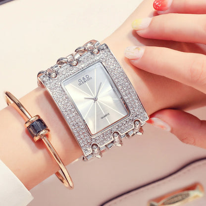 Three Chain Rhinestone Quartz Wrist Watches