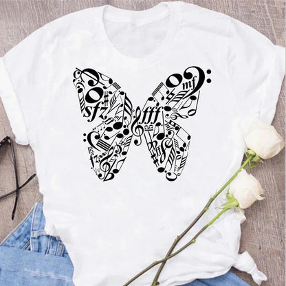 Funny Music Art Short Sleeves Black T-shirt