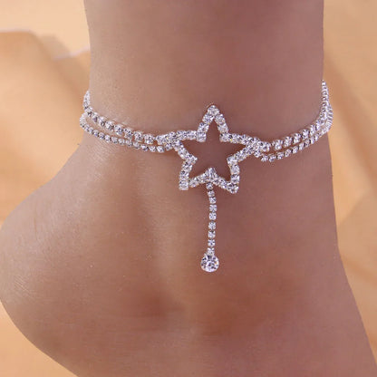 Stone Fans Multi-layer Star Anklet Bracelet