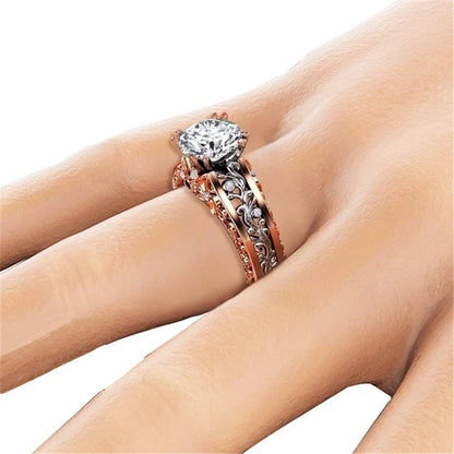 DANA 1pcs Rose Gold Zircon Stones Ring